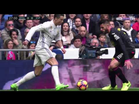 Cristiano Ronaldo Elastico Skill On Rcd Espanyol Player David Lopez