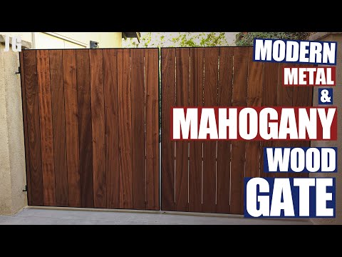 Modern Metal Gate With Mahogany Wood | JIMBO'S GARAGE