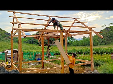 Build a new wooden house, frame and assemble the roof. Part 3