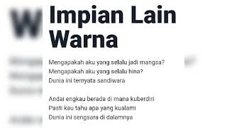 Download lagu Impian Lain Warna (lirik) mp3 Download lagu Impian Lain Warna (lirik) mp3