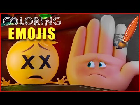 Coloring Emojis Gene and Hi5 from the Emoji Movie - Kids Coloring Book | Coloring Pages for Children