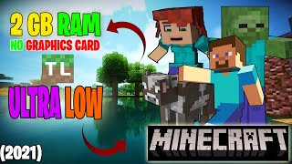 how to play minecraft on 2gb ram no graphics card pc / low end pc (2021)