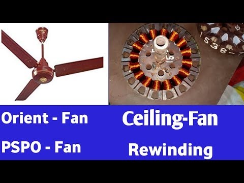 Ceiling fan coil winding data easy at home ORIENT PSPO FANS 18+18 SLOTS with connection diagram
