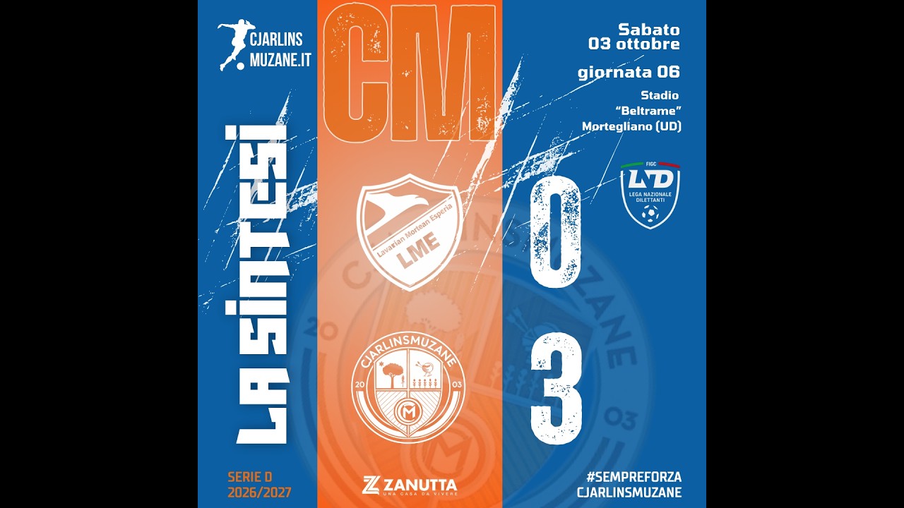 LME-CJARLINS MUZANE 0-3: LA SINTESI DELLA GARA