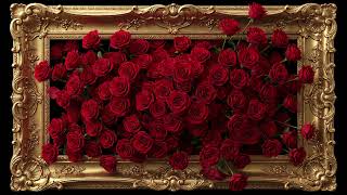 Red Roses in a Golden Frame 🌹 | 4K Frame TV Art | Romantic TV Wallpaper