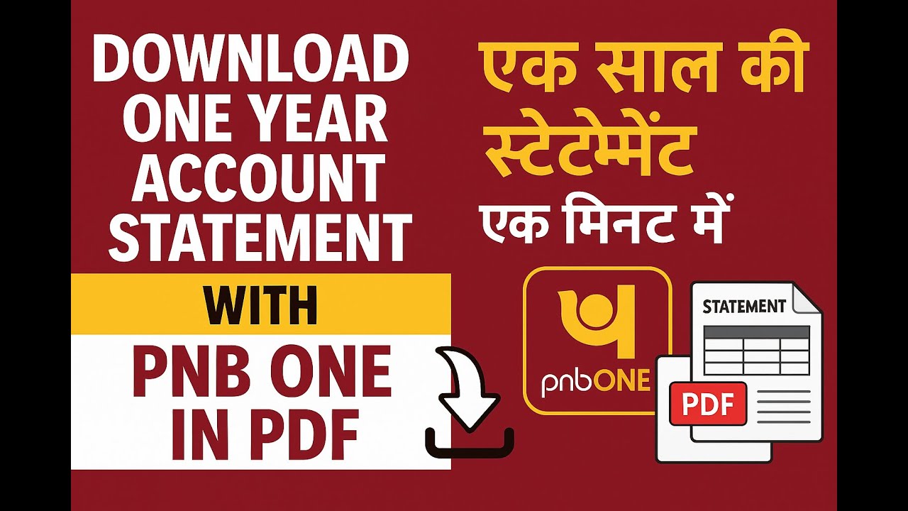 How to Download One Year Account Statement with PNB One in PDF | 1 Saal Ki Statement Kaise Nikale