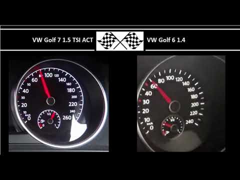 VW Golf 7 1.5 TSI ACT VS. VW Golf 6 1.4 - Acceleration 0-100km/h