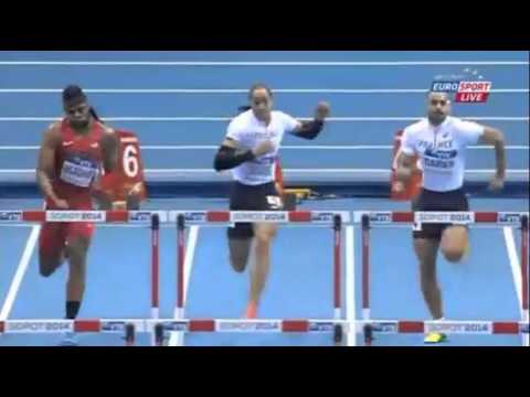 60m Hurdles Men Final - Omo Osaghae - Sopot 2014