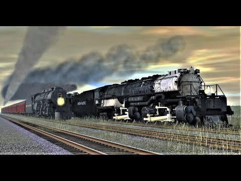 Union Pacific Big Boy #4014 vs N\u0026W Class A  (Trainz)