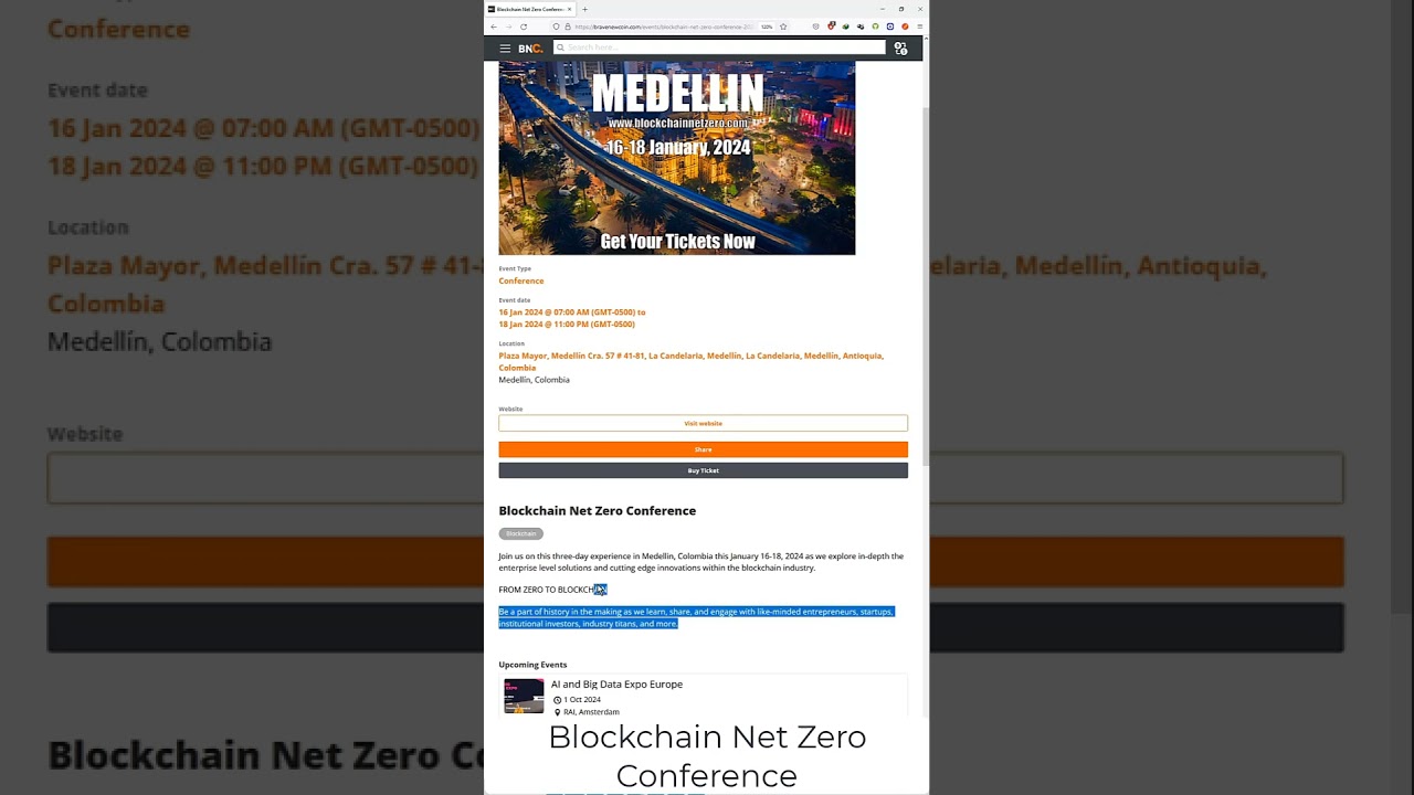 Major Crypto Event | Blockchain Net Zero Conference