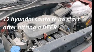 2012 hyundai santa fe no crank no start no communication with ecm and tcm found broken connector,