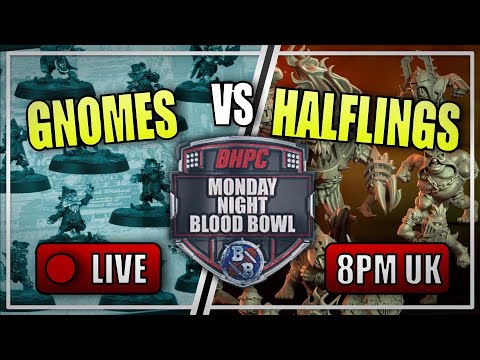🔴 GNOMES vs HALFLINGS! LIVE Blood Bowl - Monday Night Blood Bowl! (Bonehead Podcast)