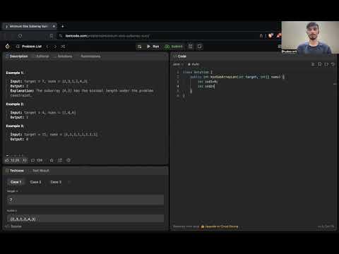 Crack Leetcode Q 209 Minimum Size Subarray Sum Java Solution