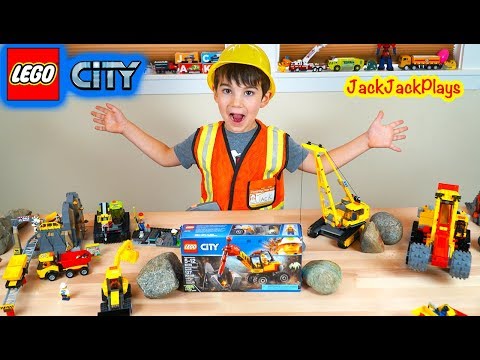 Playing with HUGE Lego City Mining Trucks Collection + Toy Unboxing | JackJackPlays