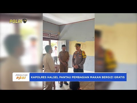 KAPOLRES HALMAHERA SELATAN TINJAU PELAKSANAAN PEMBAGIAN MAKAN BERGIZI GRATIS