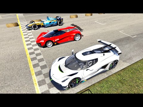 Koenigsegg Jesko vs Ferrari Xezri vs Renault F1 2005 - Old Monza