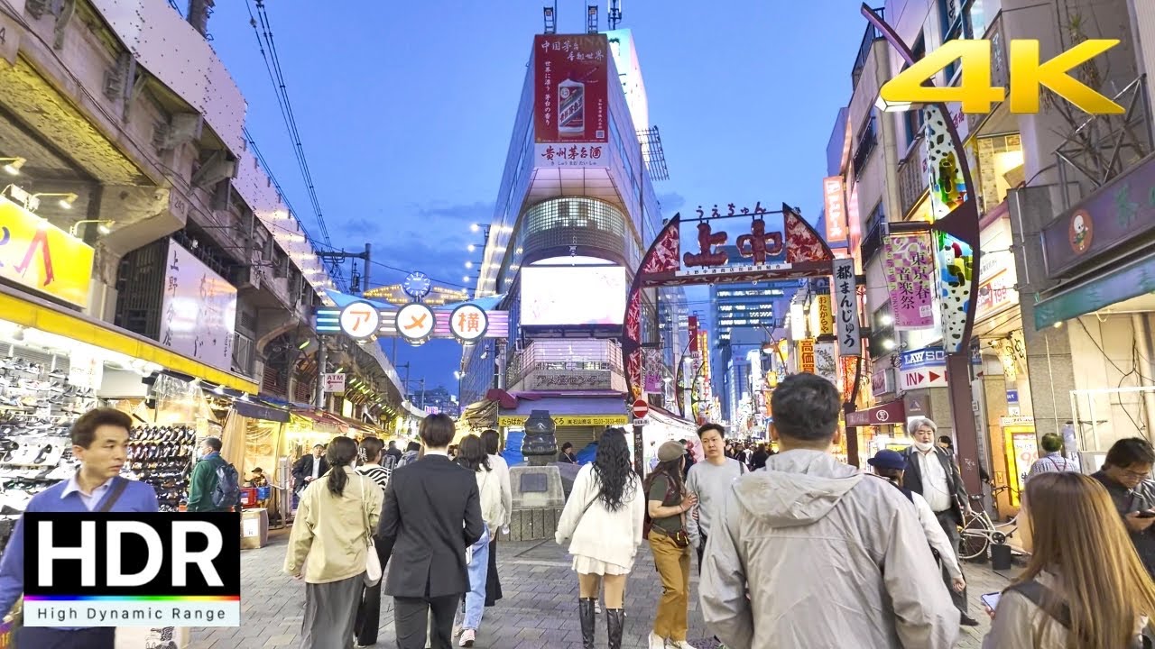 Tokyo Night Walk - Ueno [4K HDR]