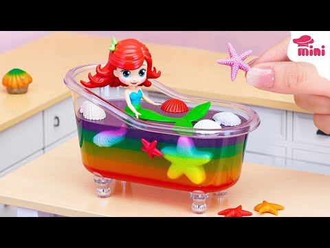 [💕Mini Cake 💕] Fresh Miniature Ocean Mermaid Jelly Cake Decorating Idea | Miniature Jello Cake
