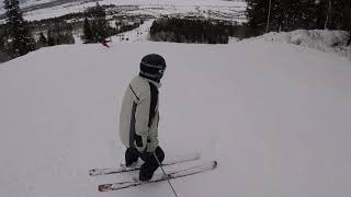 Ken wearing GoPro and skiing w/ Doug