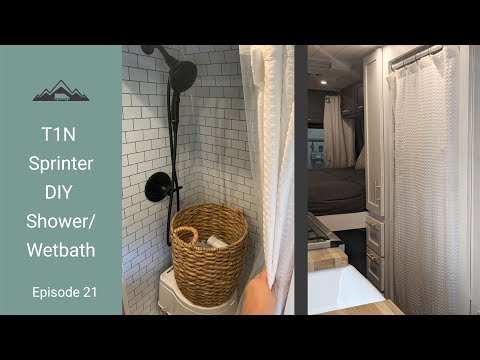 Van Build Episode 21! Why We Built a Shower and How We Did it Step by Step! DIY T1N Sprinter