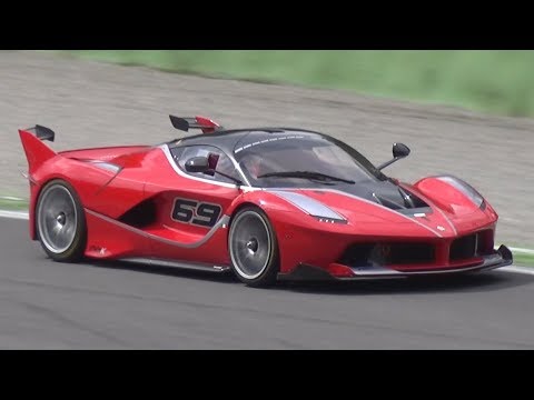 Ferrari FXX K & 599XX - INSANE V12 Engine SOUND at Monza Circuit!