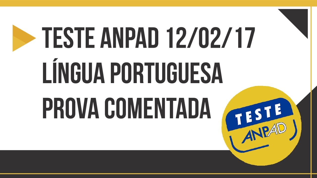 Teste ANPAD Resolvido e comentado - Português