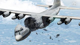 Marine Corps KC-130 Breaks Up in Mid-Flight | Falling Apart Over Mississippi