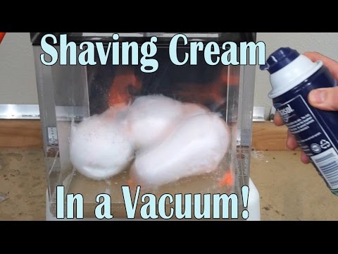 What Happens When You Put Shaving Cream Balloons In A Huge Vacuum Chamber? Video