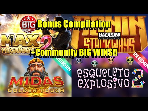 Thumbnail for video: Bonus Compilation + BIG WINS!!  Max Megaways2, Ronin Stack Ways, Midas Golden Touch Reborn & More