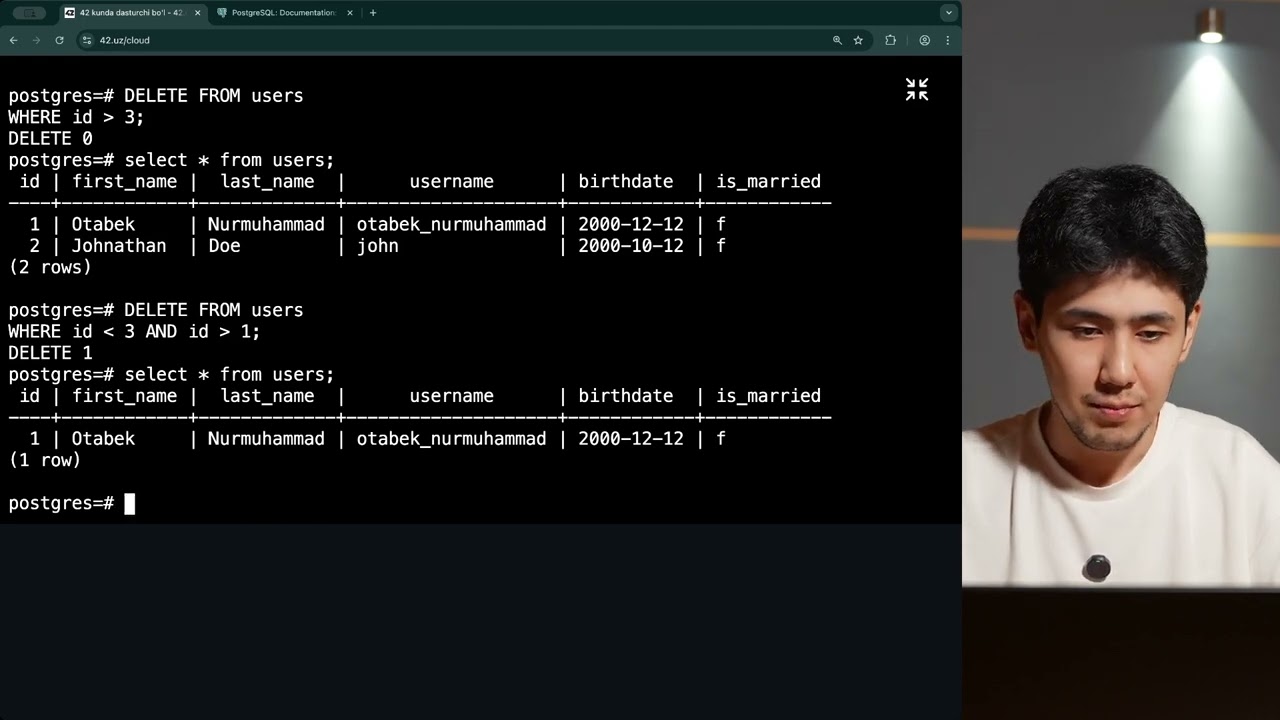 Thumbnail for 10. DELETE buyrug'i (Amaliyot)