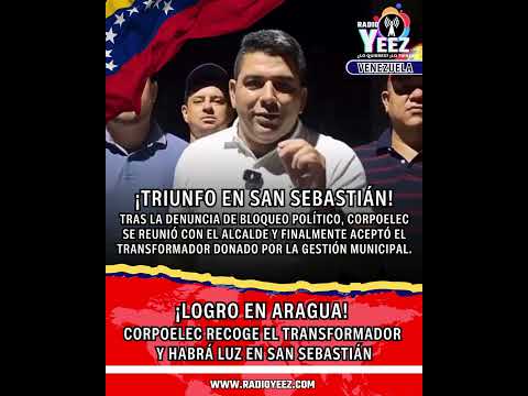 CORPOELEC ACEPTA TRANSFORMADOR EN ARAGUA.