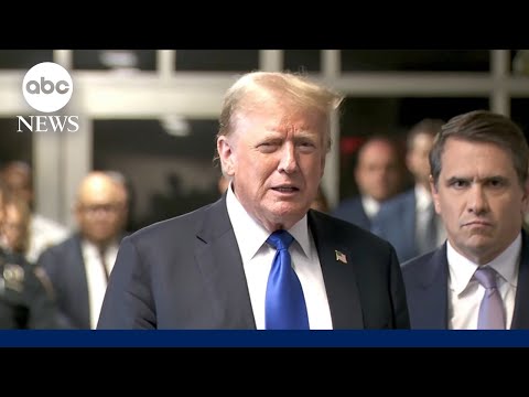 特朗普在 "封口費 "刑事審判中被判所有罪名成立後發表評論 (Trump comments after being found guilty on all counts in criminal hush money trial)