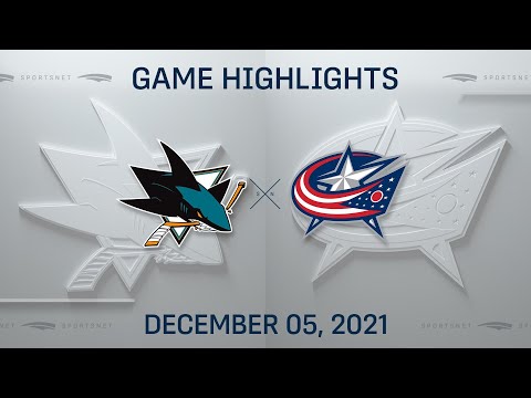 NHL Highlights | Sharks vs. Blue Jackets - Dec. 5, 2021