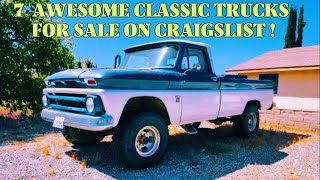 7 MORE AWESOME CLASSIC TRUCKS FOR SALE IN CRAIGSLIST!