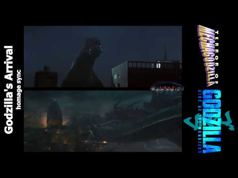 Godzilla's arrival in "Terror of Mechagodzilla" synced with "Godzilla: King of the Monsters"