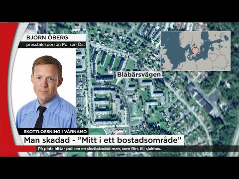 Man skjuten i Värnamo - ”MItt i ett bostadsområde” - Nyheterna (TV4)
