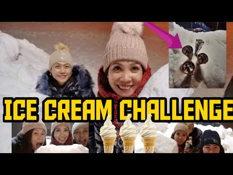 EATING ICE CREAM IN THE MIDDLE OF SNOW|MEYBEL GARCIA VLOGS