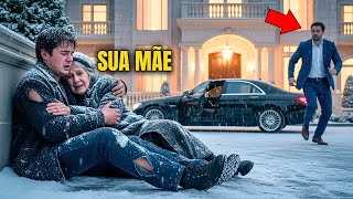 MULTIMILIONÁRIO FICA CONGELADO AO VER SUA MÃE APOIADA EM UM JOVEM SEM-TETO — ELE CORRE NA DIREÇÃO…