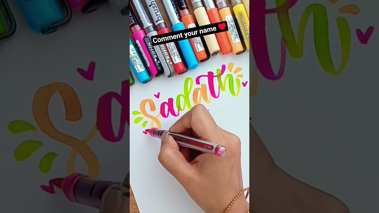 Satisfying Brush Calligraphy Doms Brush lettering Beautiful Handwriting #shortsvideos