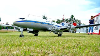 GIANT RC LOCKHEED SUPERCONSTELLATION L-1049 / HUGE SCALE MODEL AIRLINER / FLIGHT DEMONSTRATION !!!