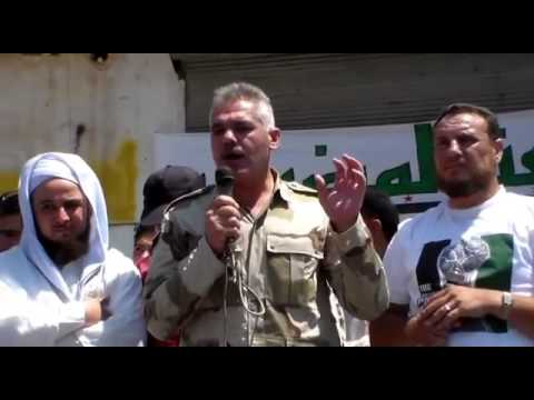 كلمة يلقيها المقدم جميل رعدون أثناء مشاركته في مظاهرة قلعة المضيق في جمعة نصرة الشام بالأفعال لا بالأقوال