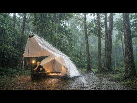 WORST EXPERIENCE OF BEING HIT BY A RAIN STORM ⛈️ WILD CAMPING IN DURING HEAVY RAIN‼️