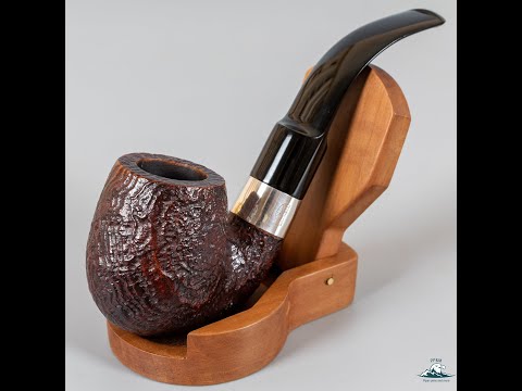 Savinelli Silver Sandblasted Full Bent Saddle Stem (614)