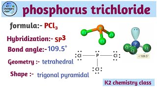 Bond angle, molecular geometry of PCl₃(phosphorus tri chloride), by khushboo yadav.