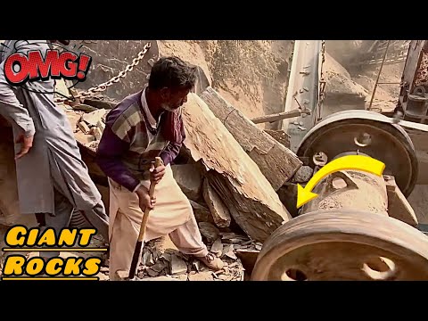 👹STUNT & DRAMA! TWO Workers vs Mega Giant Rock | Insane Crusher Machine Power That Shocks the World!