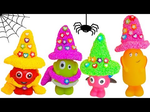 Babblarna klär ut sig till busiga trollkarlar i olika färger - Lek och lär dig färger för barn