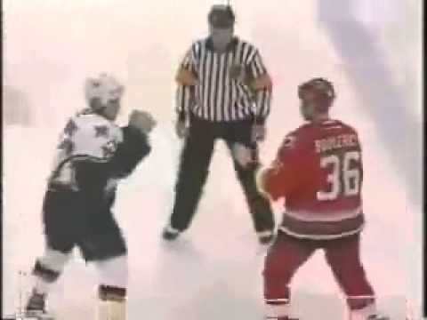 Aaron Downey (Dallas Stars) KOs Jesse Boulerice (Carolina Hurricanes)
