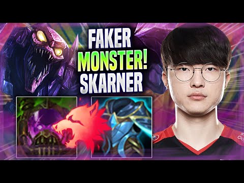 FAKER IS A MONSTER WITH SKARNER! - T1 Faker Plays Skarner JUNGLE vs Bel'veth! | Season 2022