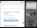 Solving Systems of Simultaneous Equations on TI 89 Titanium Calculator