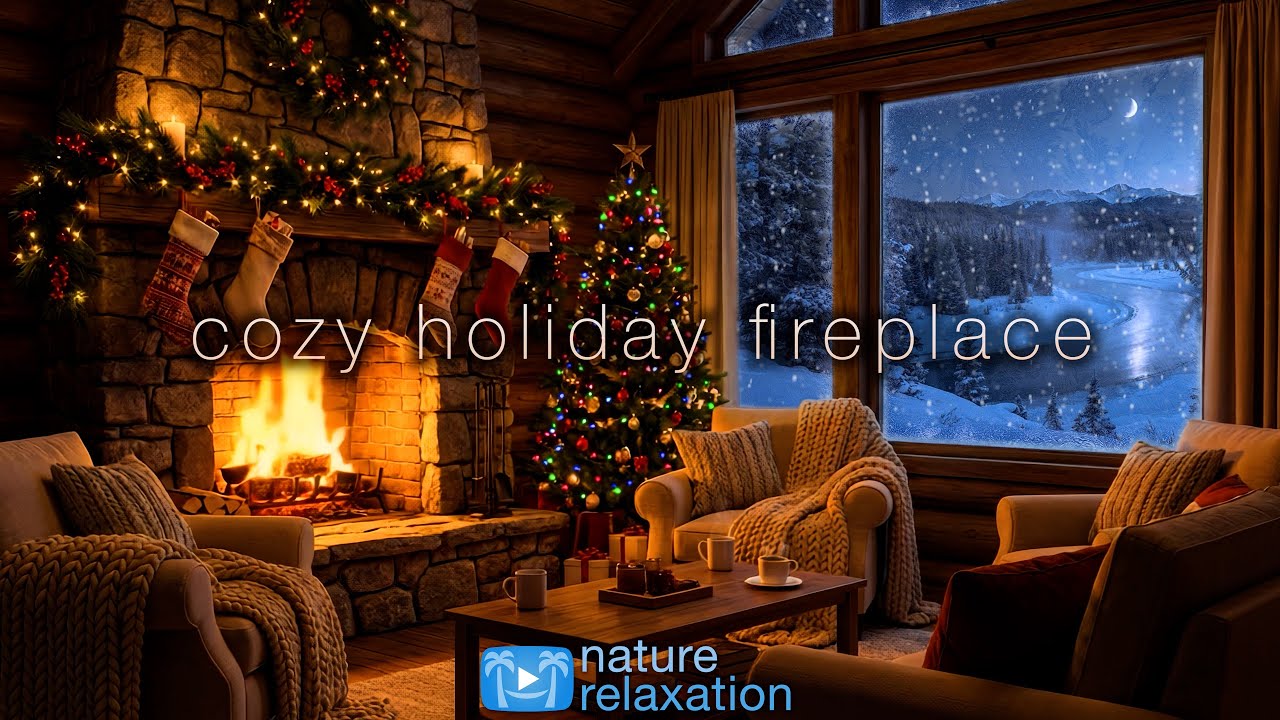 [4K] Cozy Christmas Fireplace | 8HR Looping Holiday Screensaver Scene (w/ Hidden Santa!) - No Music